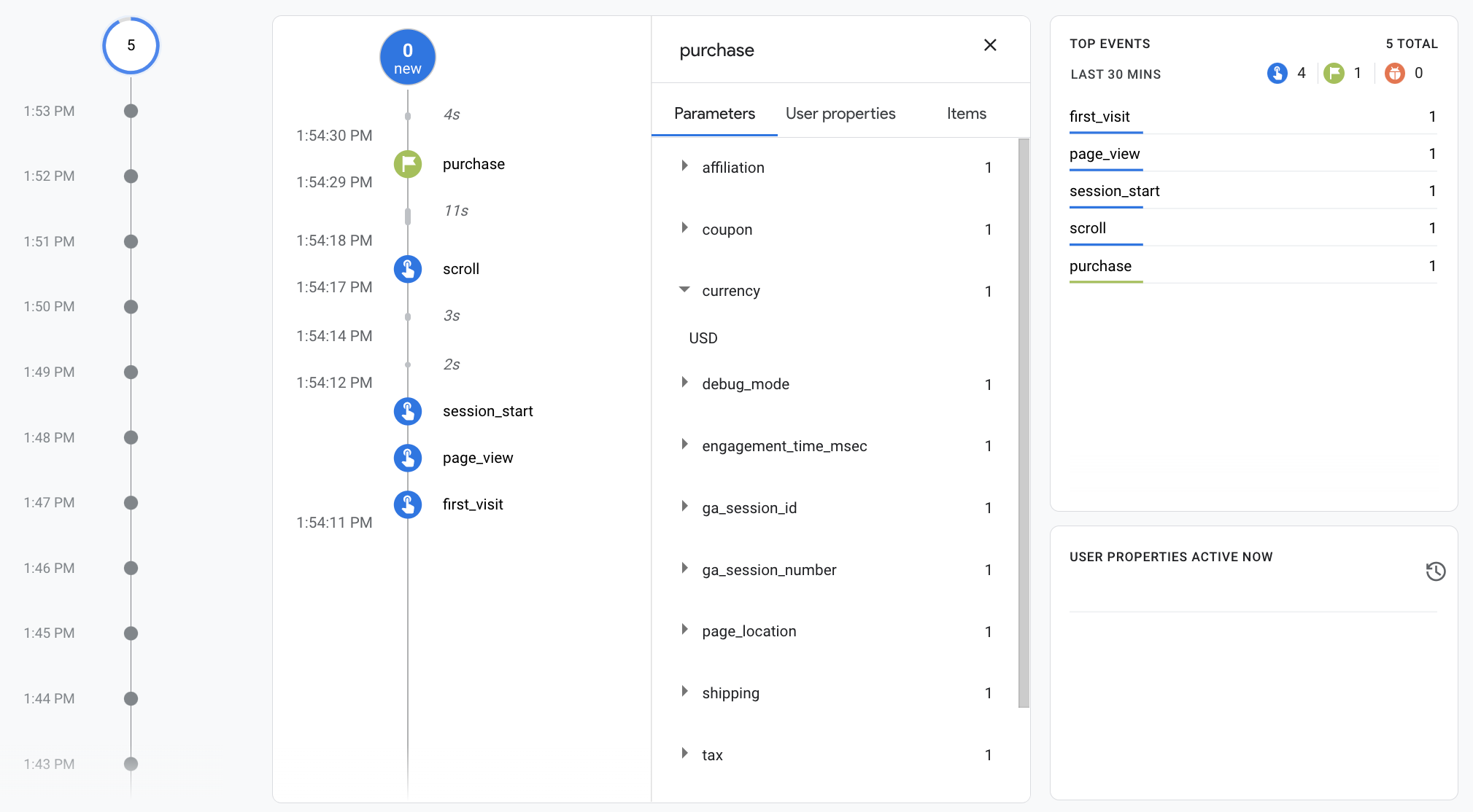 Captura de pantalla del informe de DebugView