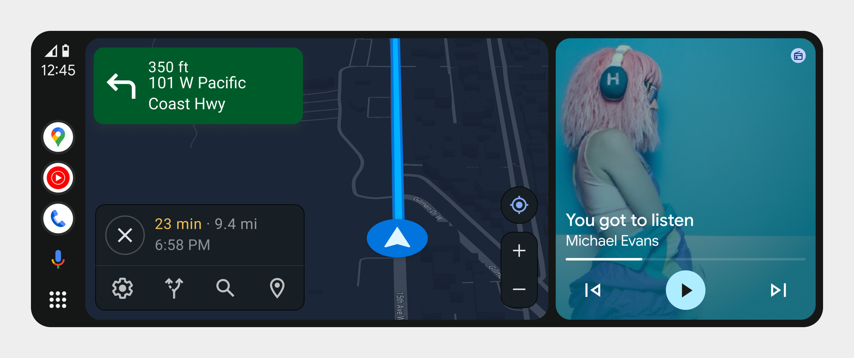 نوار ناوبری عمودی در سمت چپ صفحه