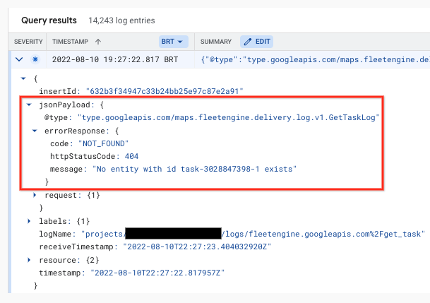 Запрос ошибок с использованием Cloud Logging