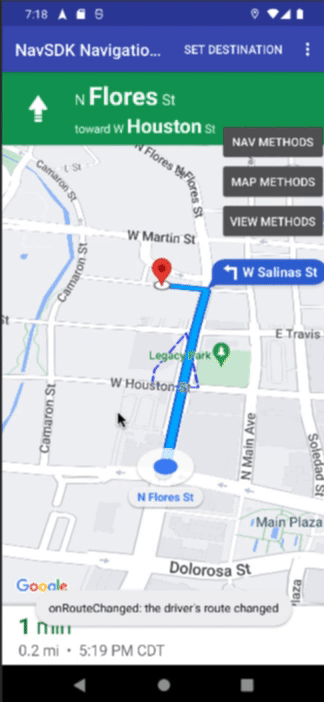 Nav SDK с обнаружением геозон