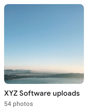 Screenshot of acceptable album naming: XYZ Software Uploads