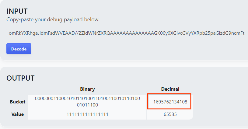 hasil decoder payload