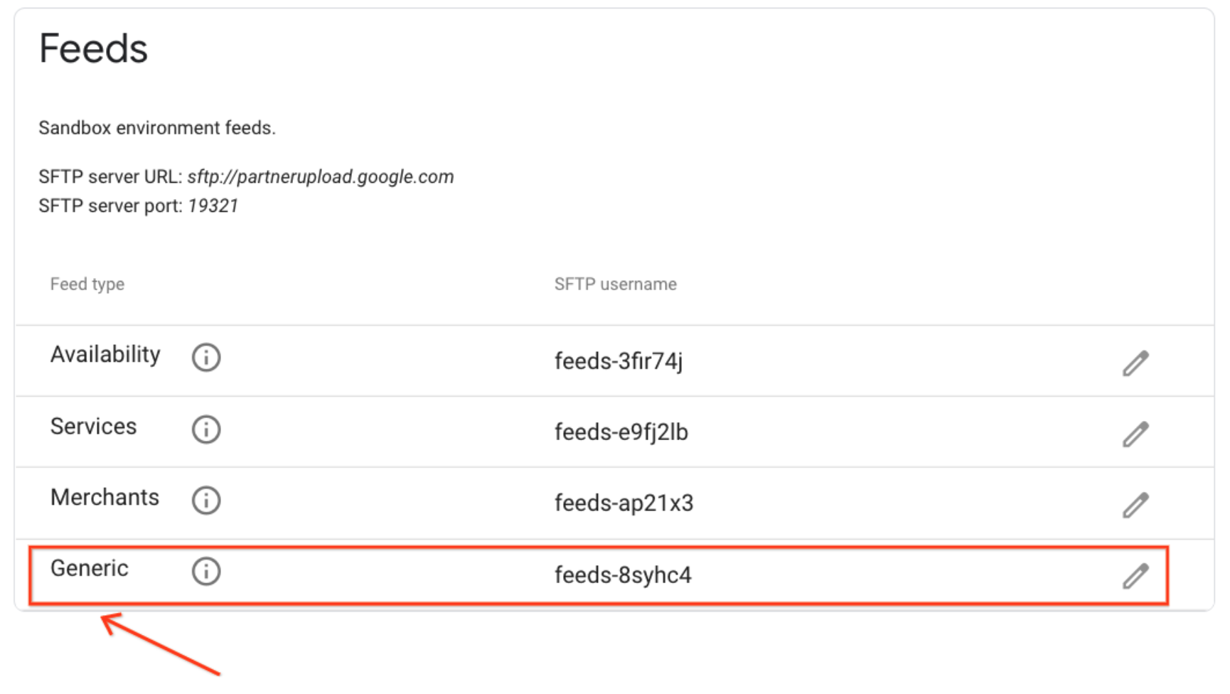 Assurez-vous d'importer tous les flux dans le compte "Générique".