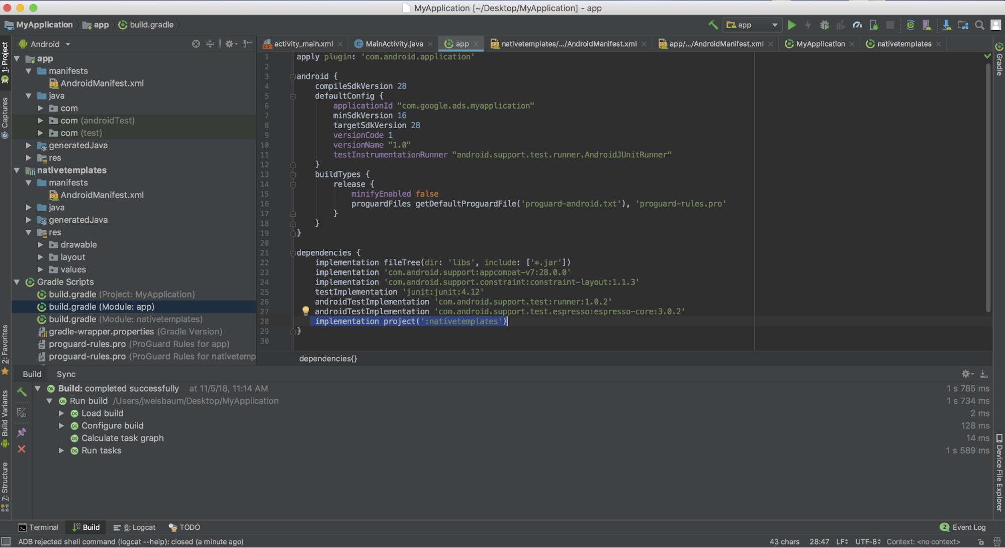 將範本加到版面配置