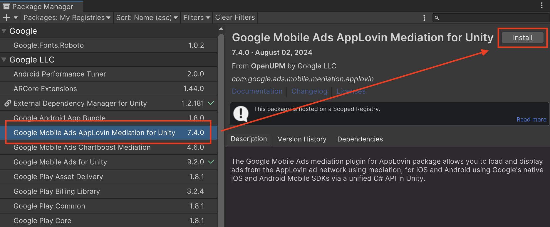 OpenUPM'den yükleme