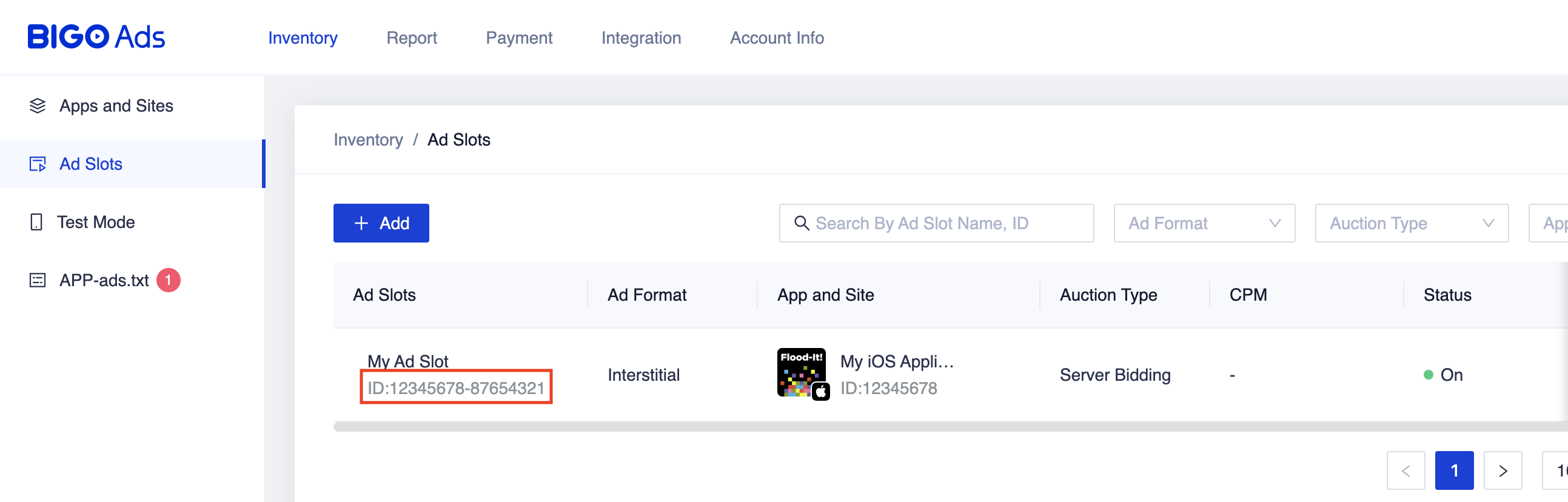 广告位 ID