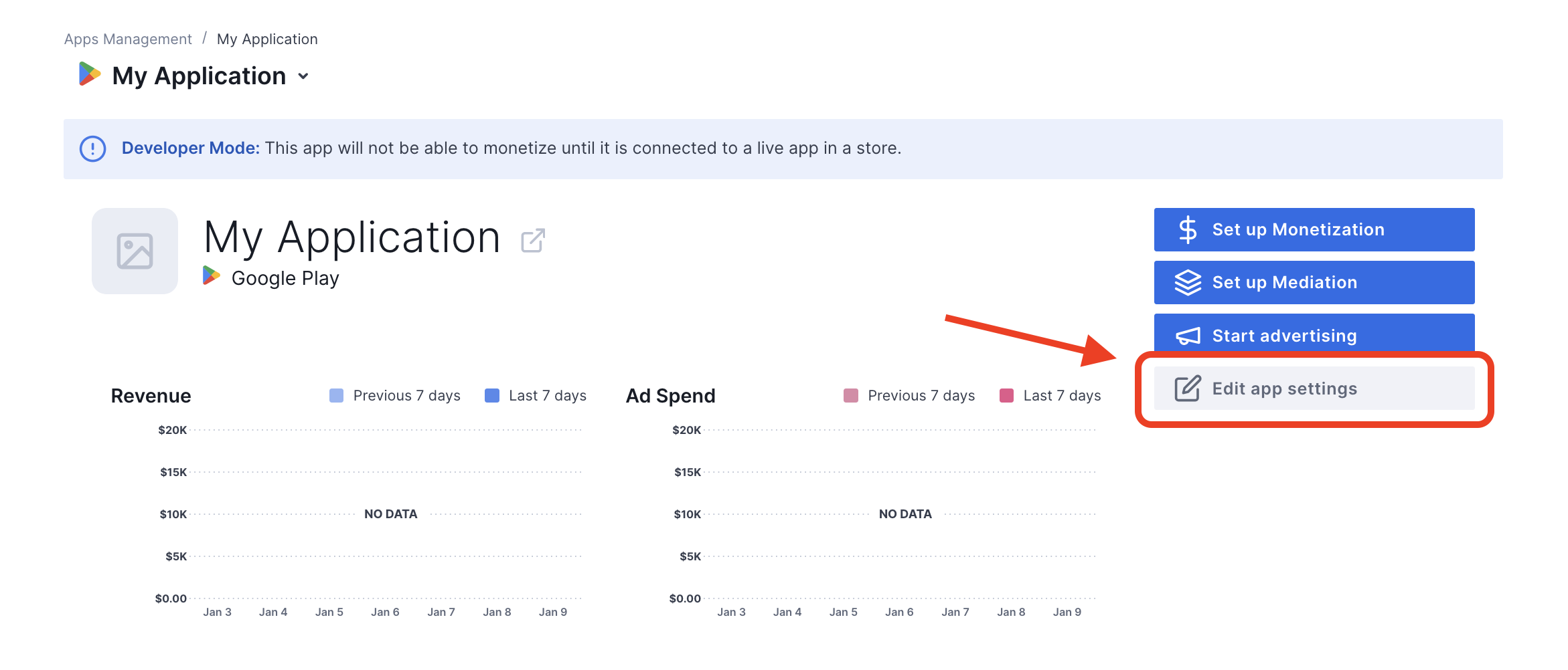 Modifier les paramètres de l'application