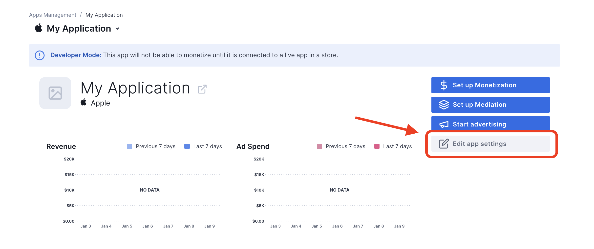 Modificare le impostazioni dell'app