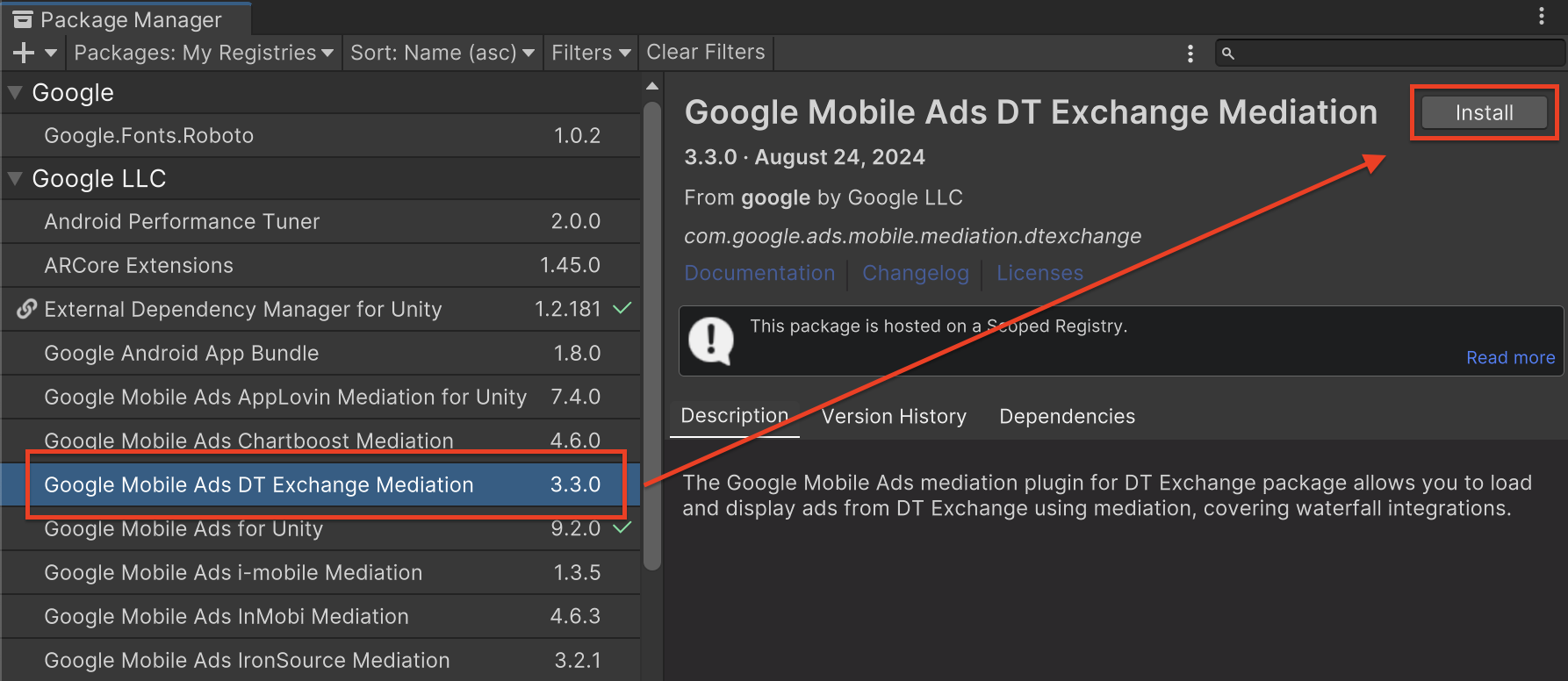 Cómo instalar el paquete desde OpenUPM
