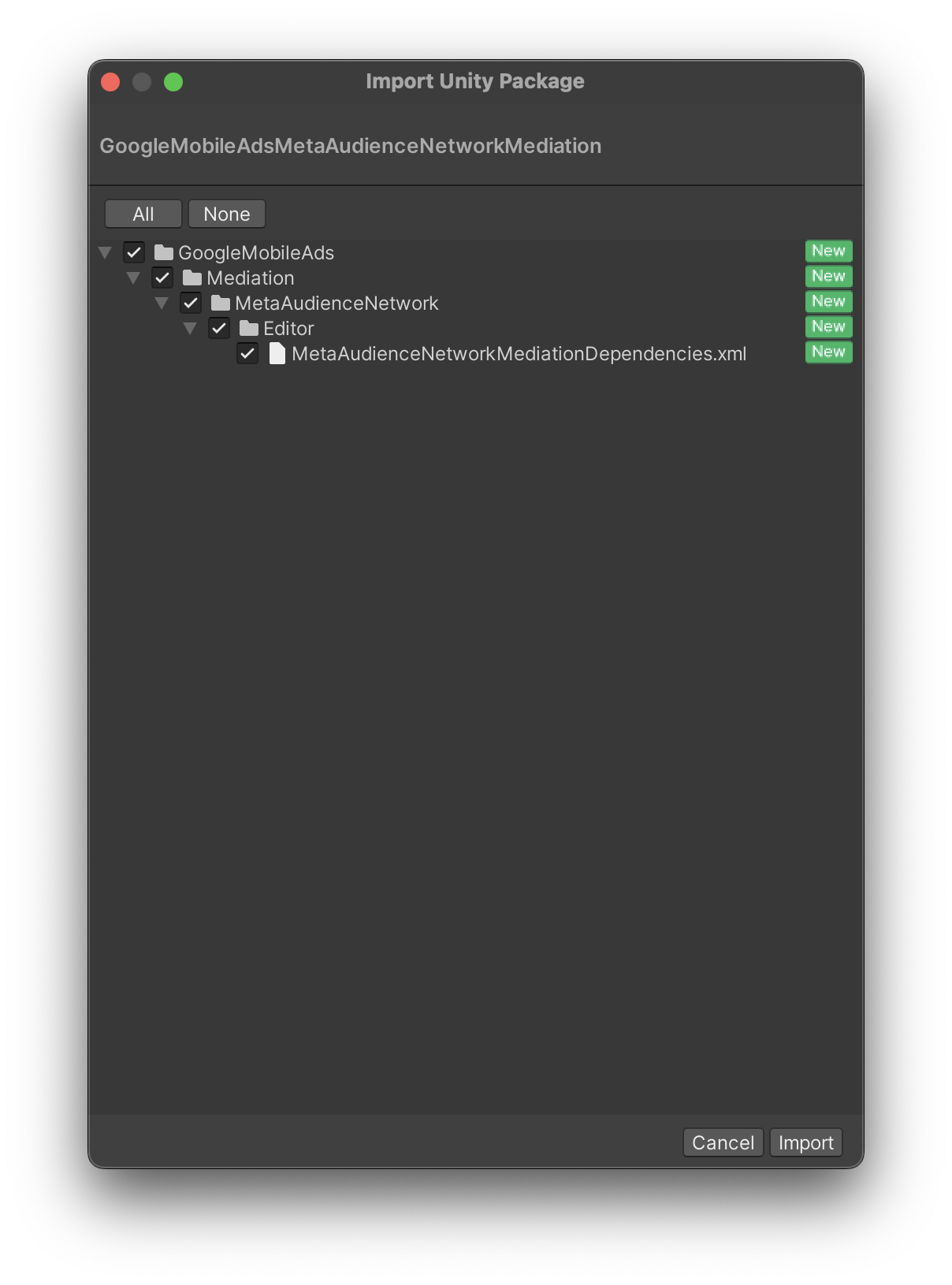 Importation depuis Unity