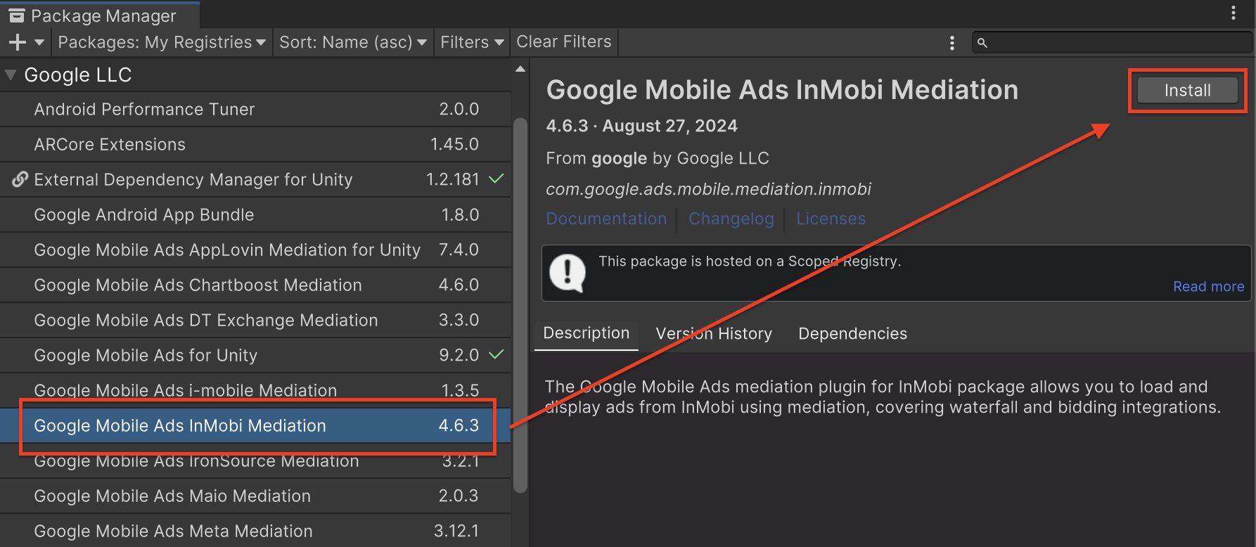 Установка из OpenUPM