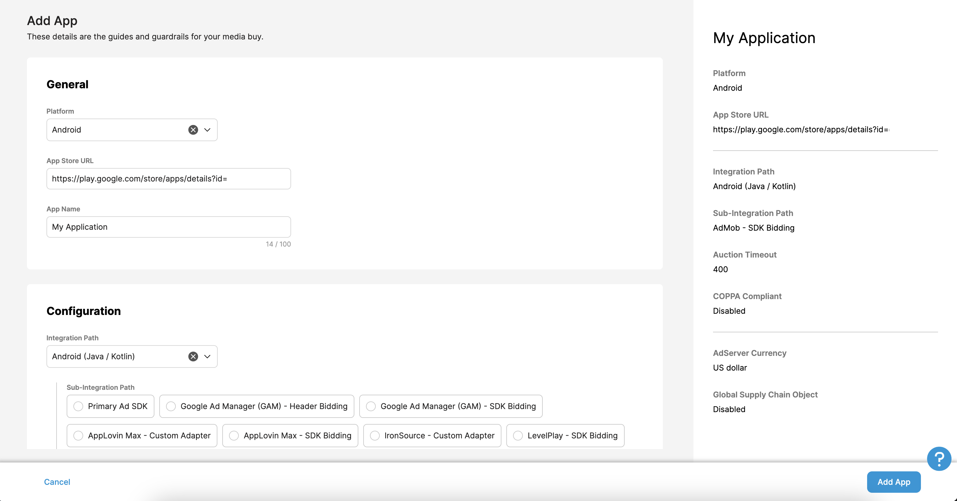 New App Form