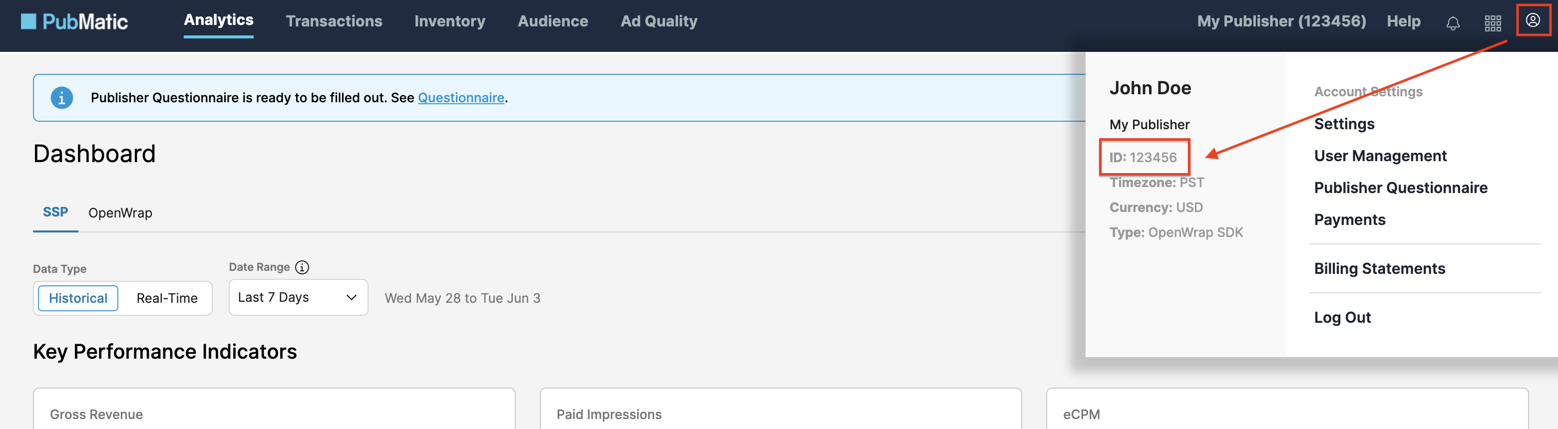 パブリッシャー ID