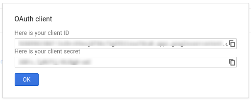 Client ID and client secret screenshot