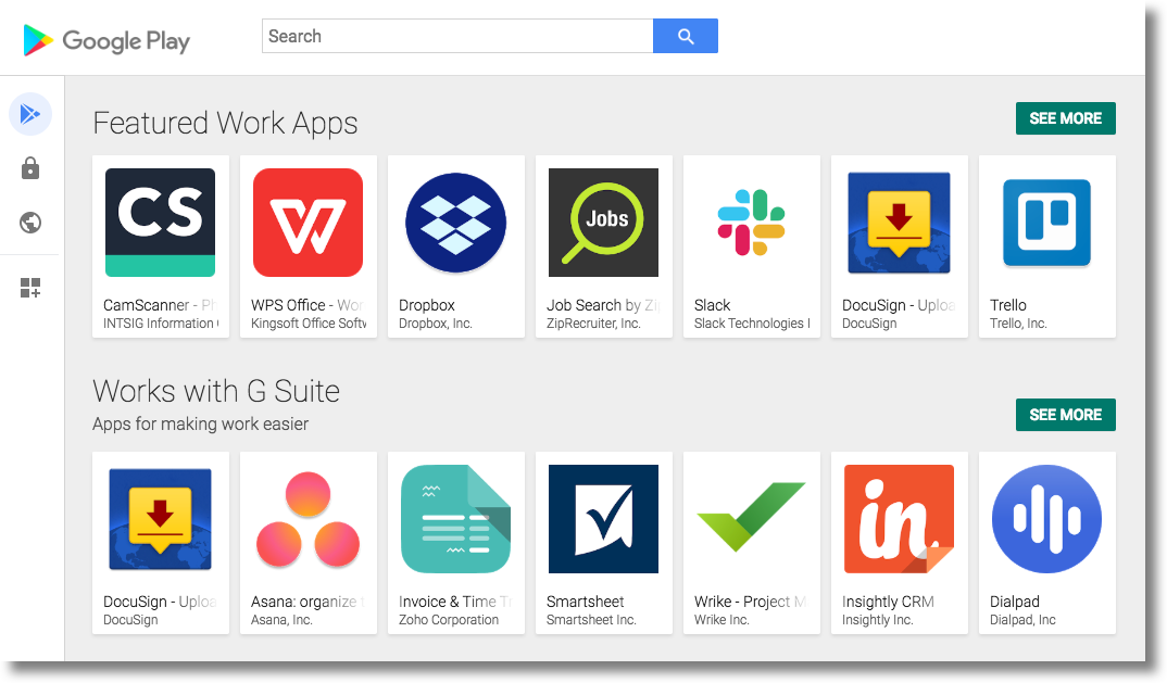 Managed Google Play iframe'i