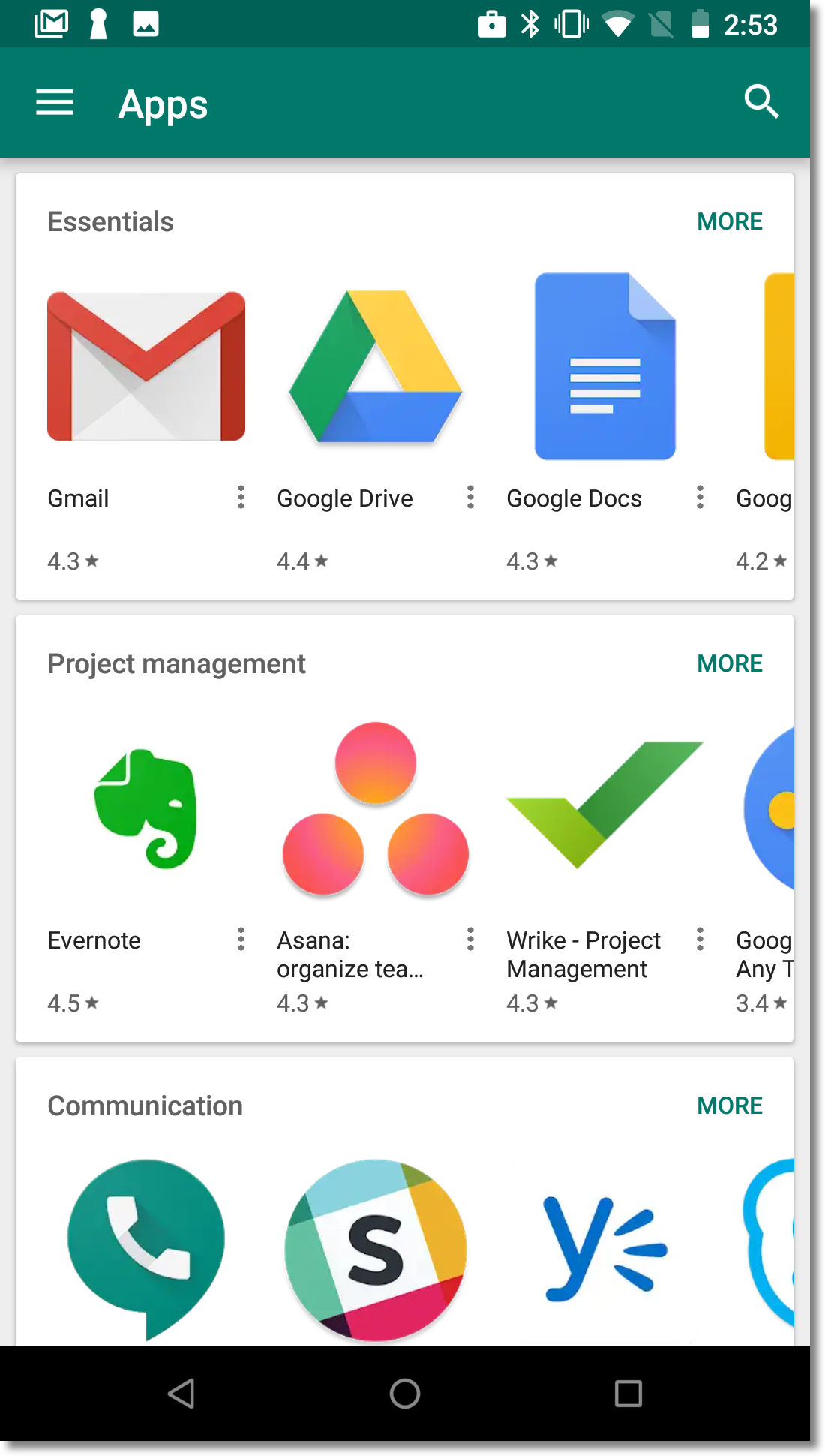 iframe de Google Play administrado