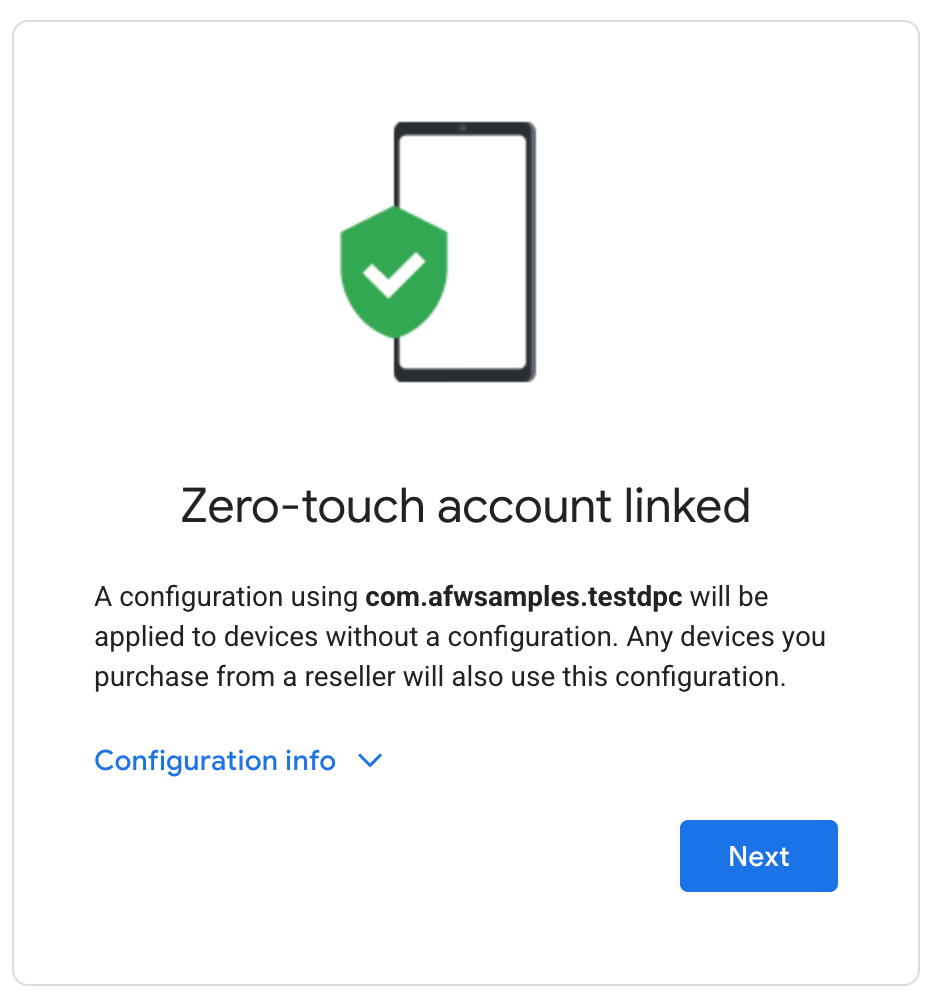 Écran de configuration iFrame d'enregistrement sans contact