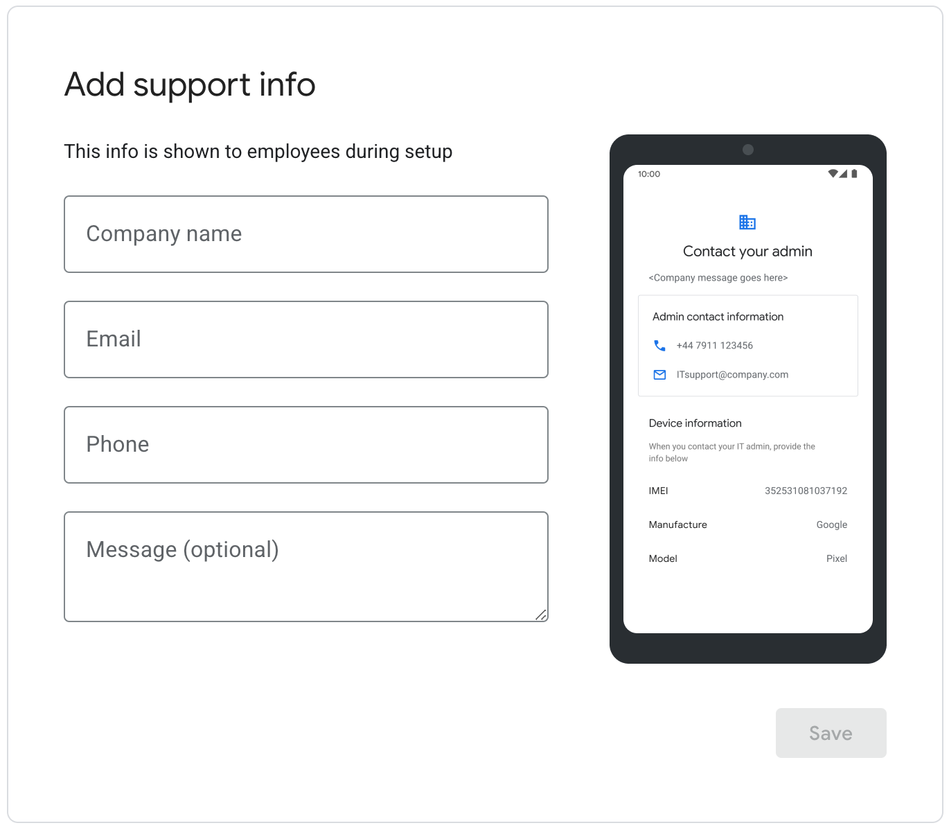 Pantalla de información de compatibilidad de iframe de inscripción automática