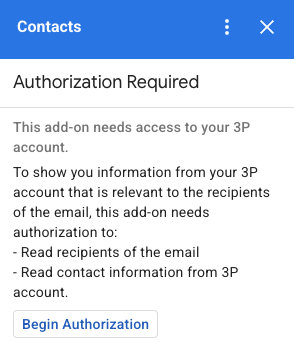 non-Google service authorization card