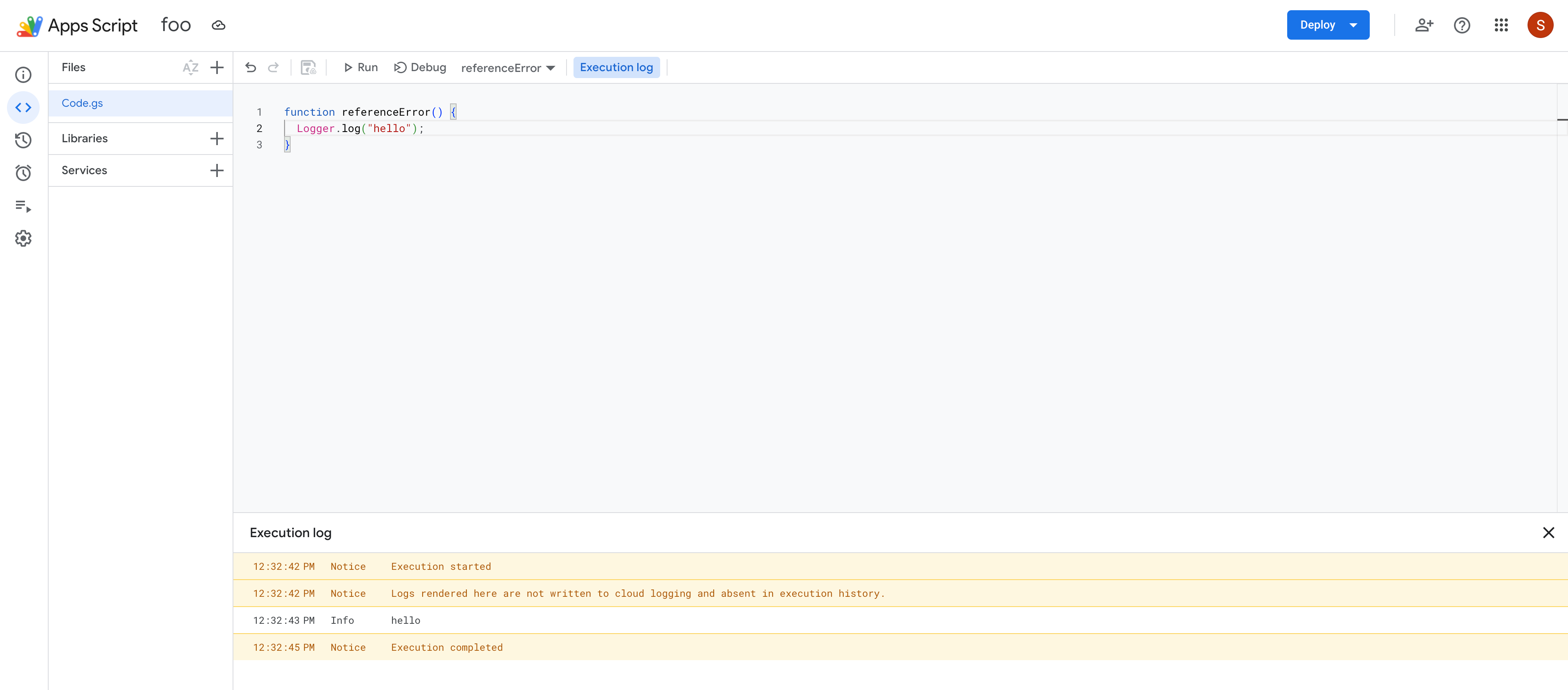 Notifica di eliminazione dei log