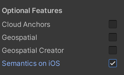 Semantics on iOS Enabled in Optional Features.