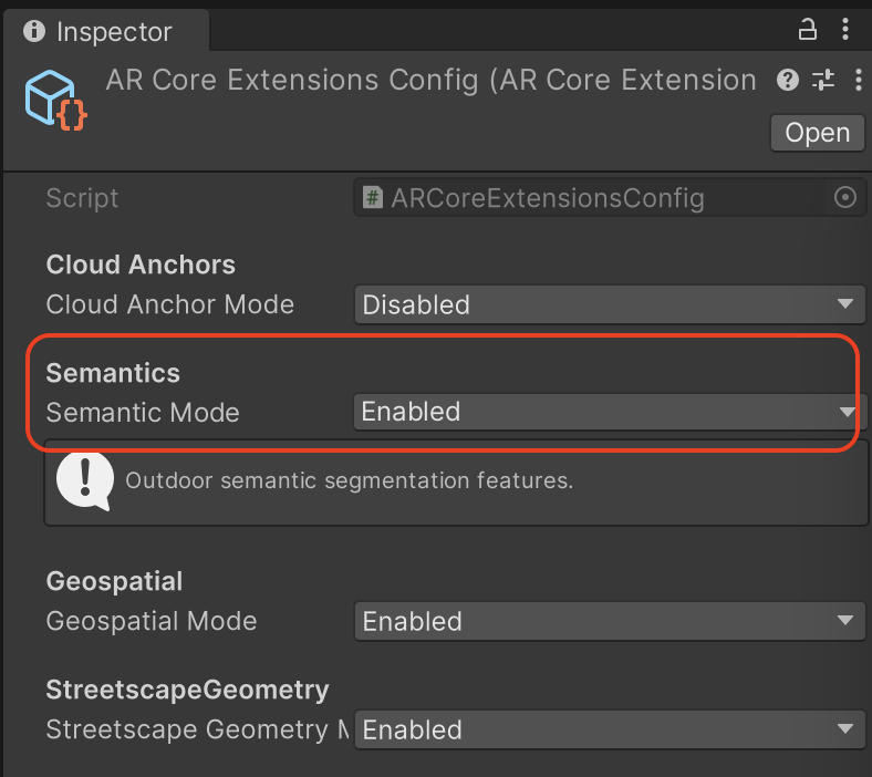 Semantics mode set to Enabled.