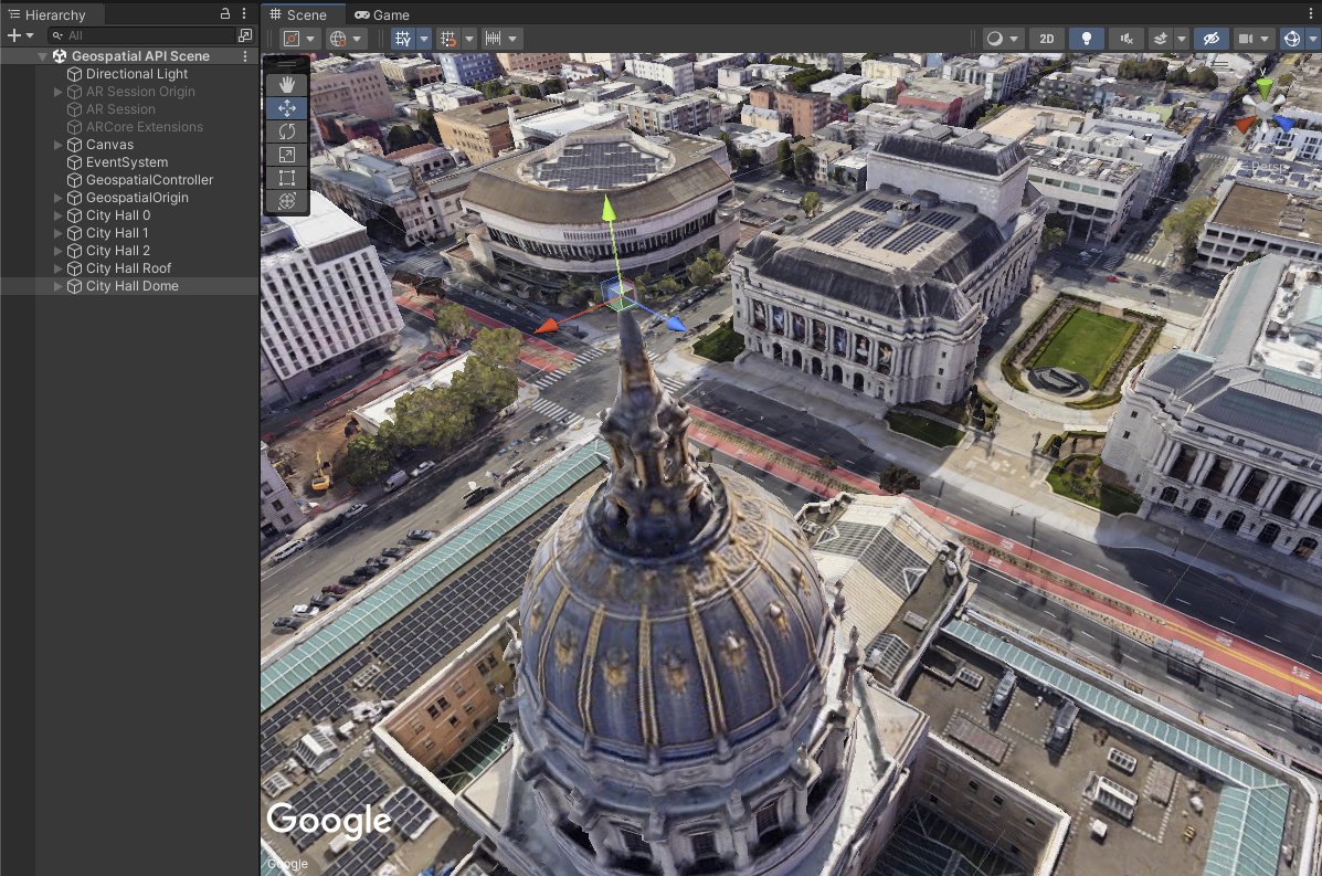 गुंबद पर जियोस्पेशल ऐंकर