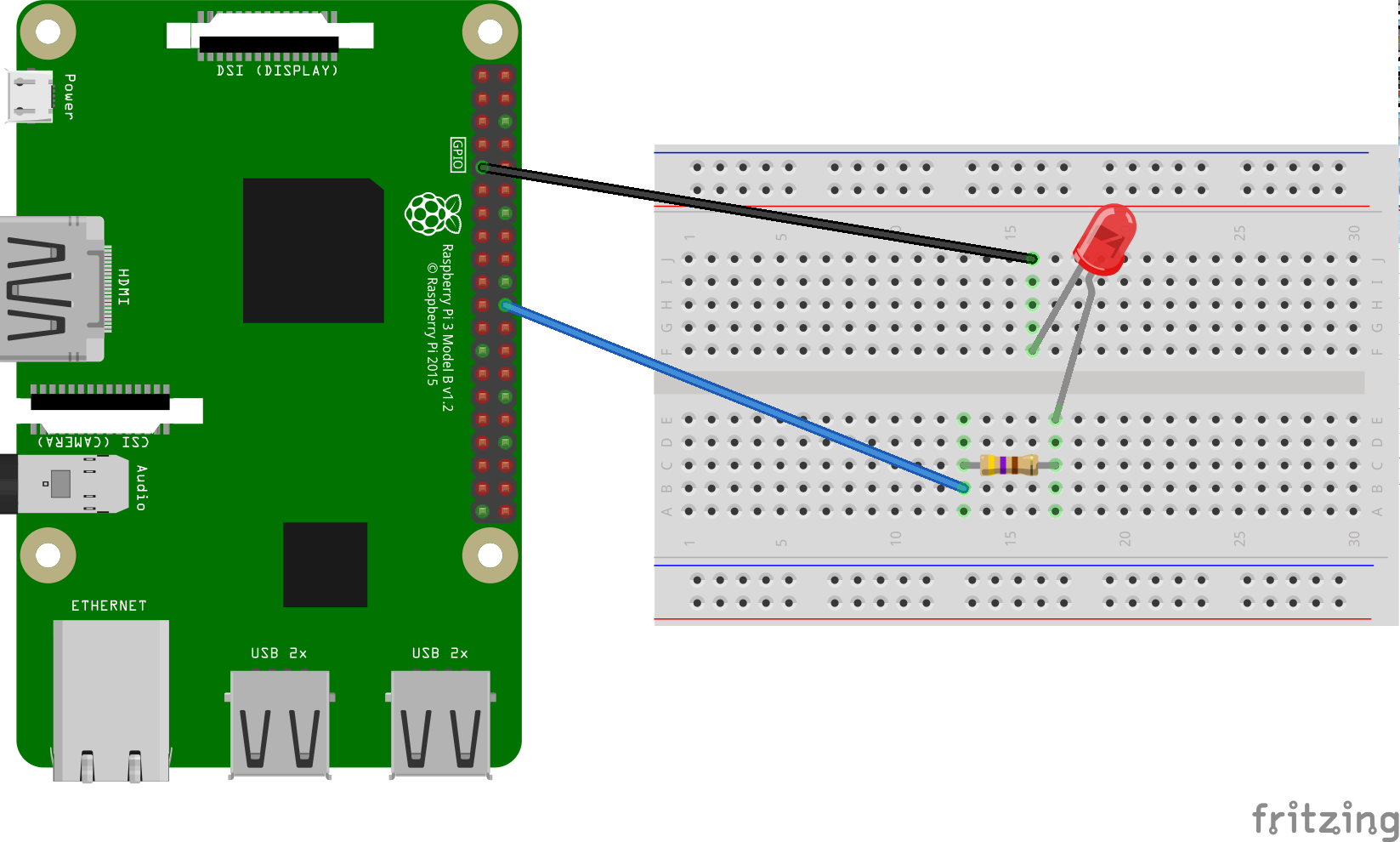 Brancher une LED au Raspberry Pi