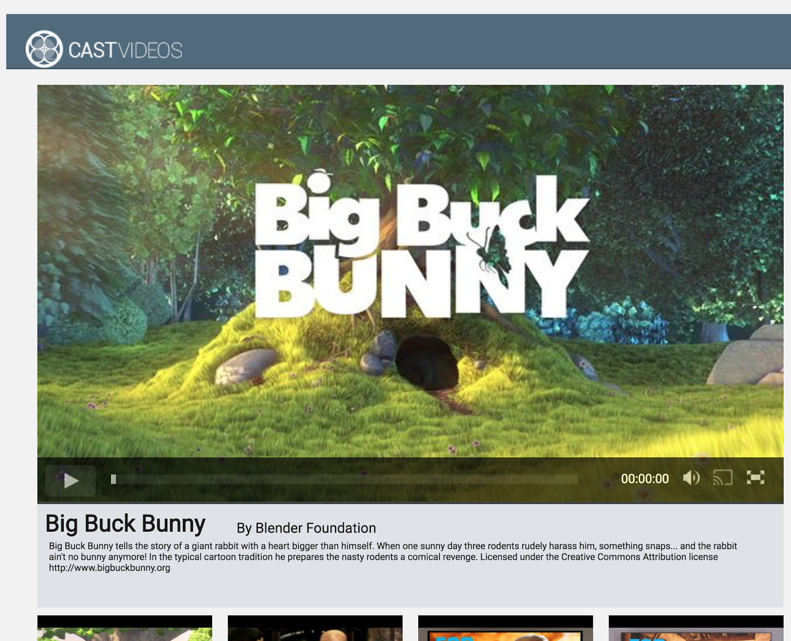 Изображение видео, воспроизводимого на устройстве Cast.