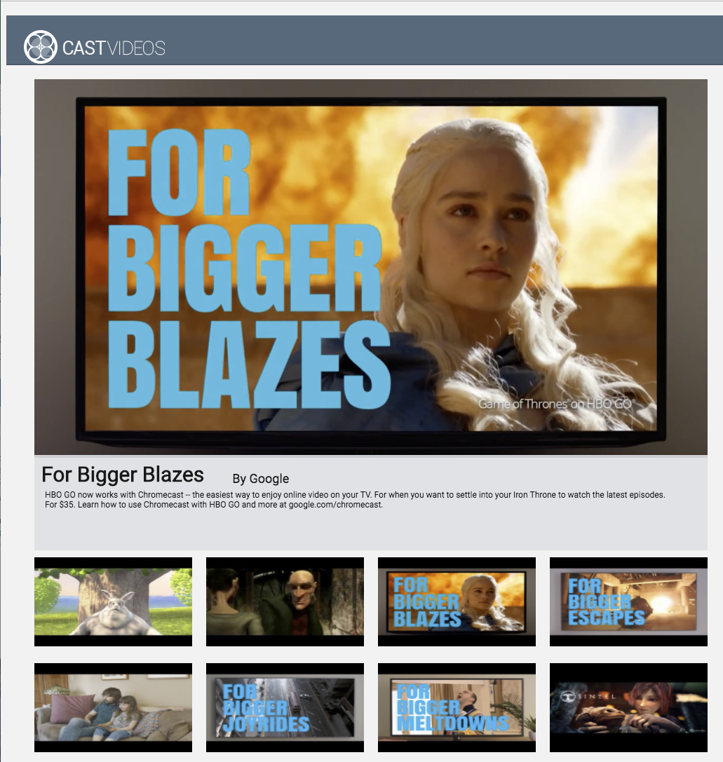 Image d'une vidéo en cours de lecture sur un appareil Cast