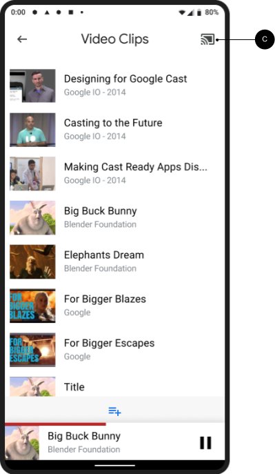 Отправитель, Cast подключен