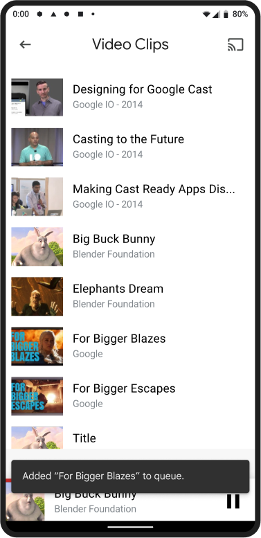 Powiadomienie o dodaniu do kolejki nadawcy automatycznego odtwarzania