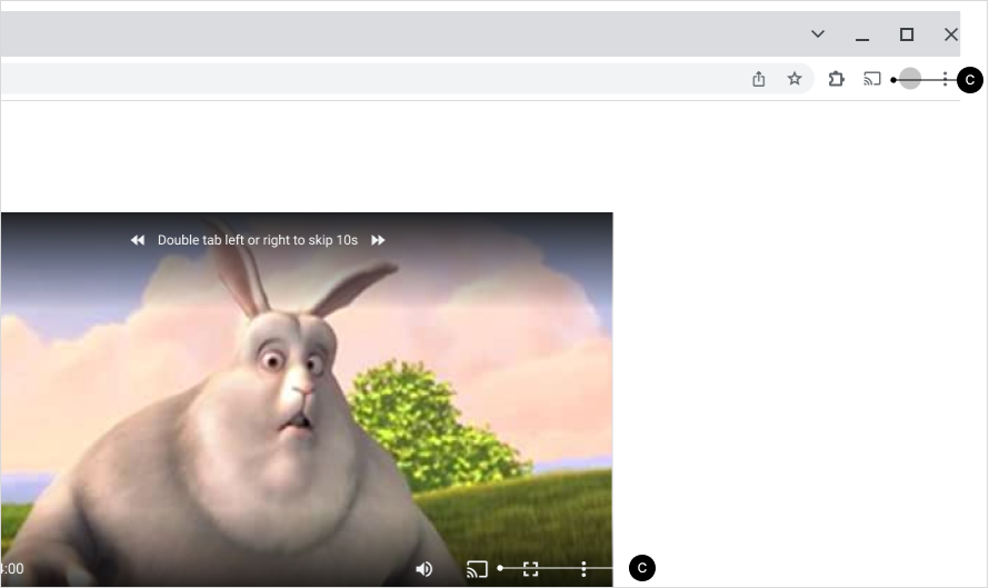 送信側、キャストに接続中