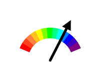 Google-o-Meter con colores del arcoíris
