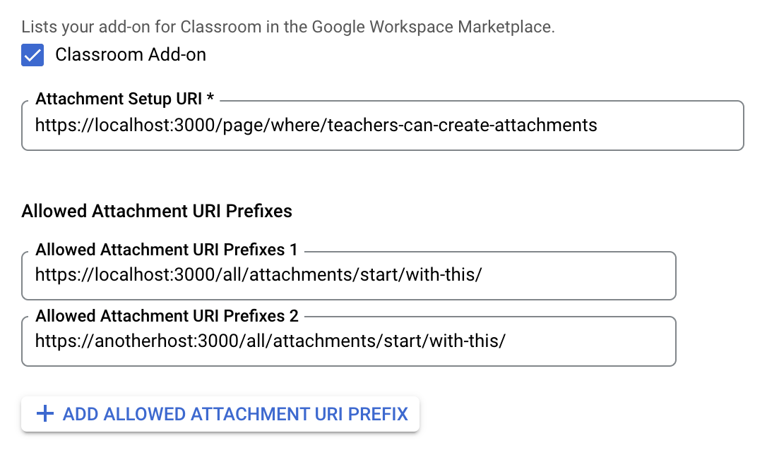 iFrame URI configuration