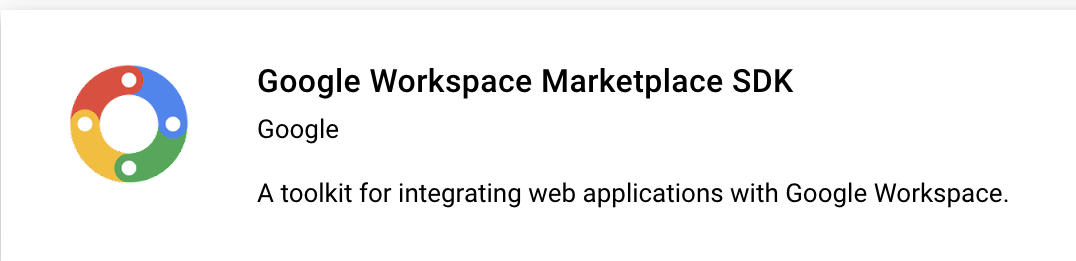 SDK ของ Google Workspace Marketplace
ไพ่