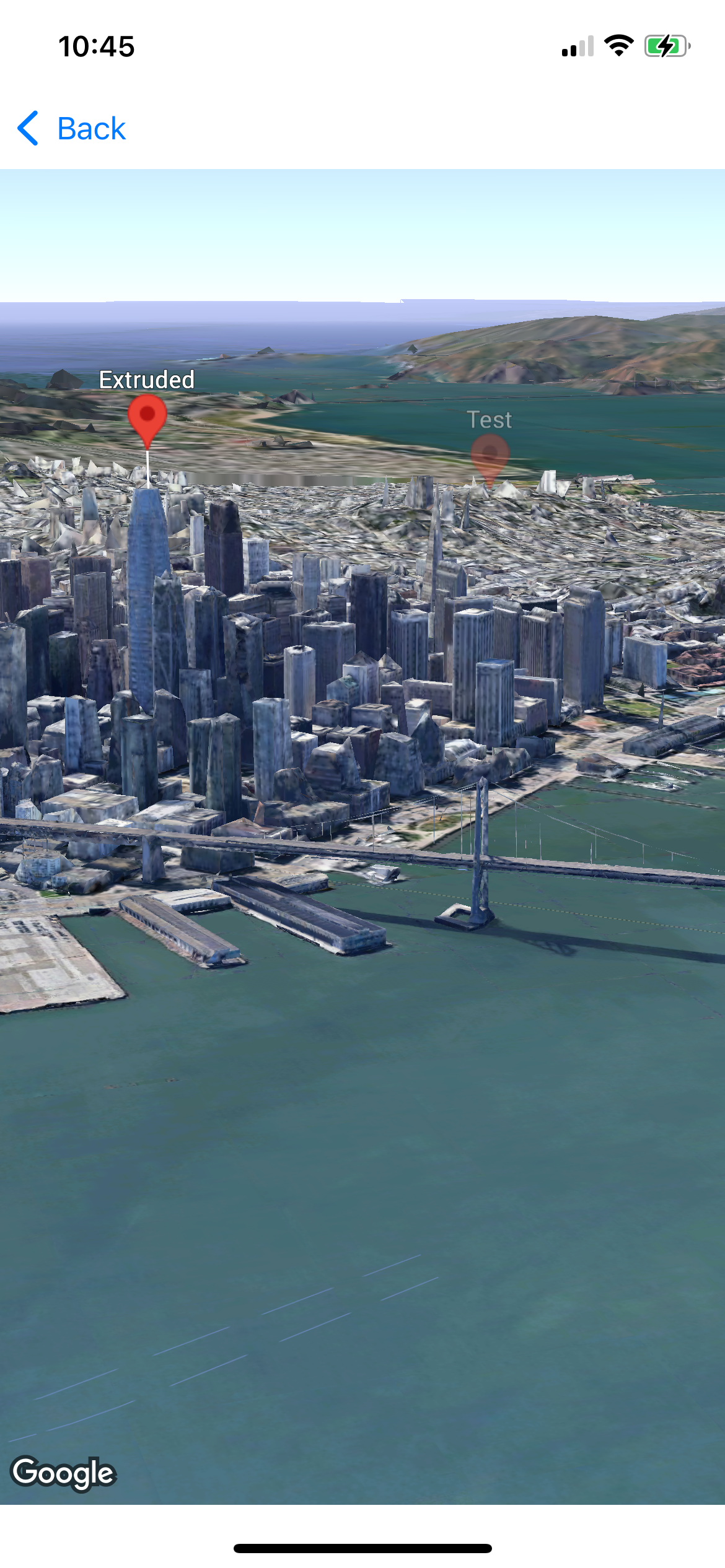 显示地图标记的 3D 地图