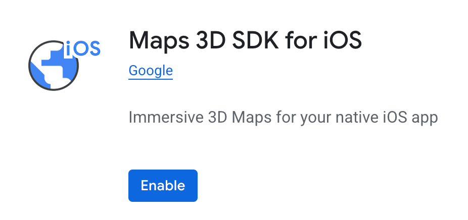 Google Console에서 지도 3D SDK 사용 설정