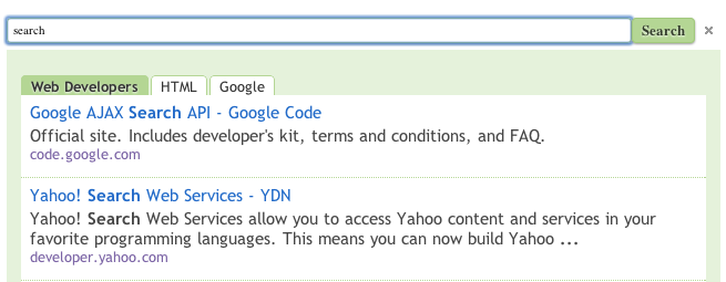 ตัวอย่างองค์ประกอบการค้นหา