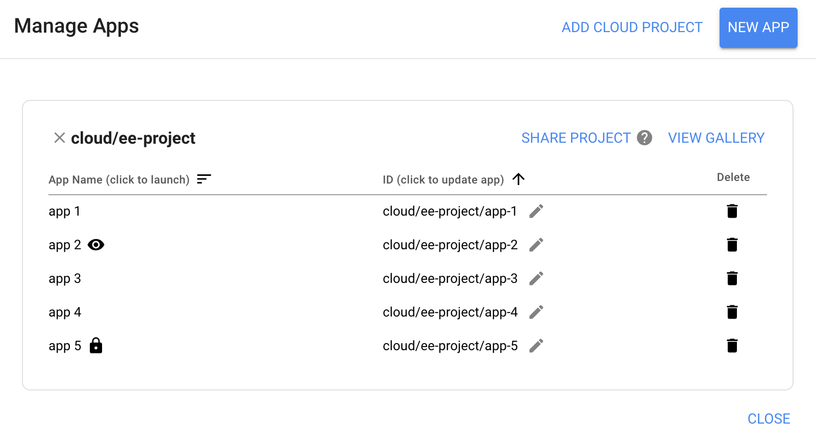 تفعيل &quot;التطبيقات التي يملكها المشروع&quot;