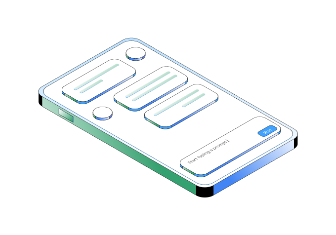 Smartphone screen displaying an AI chat application.