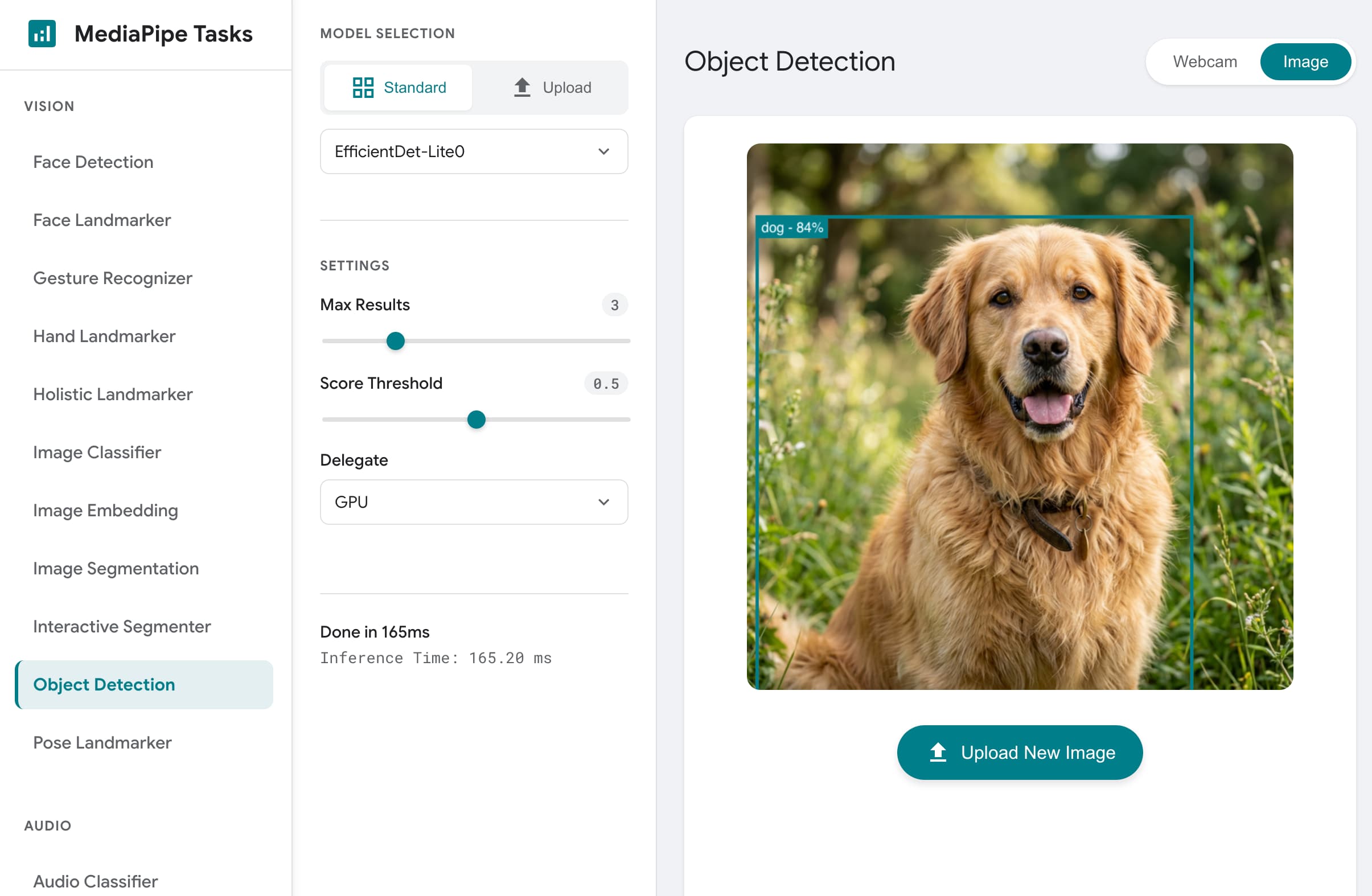 MediaPipe Studio web application
screenshot