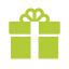 Insignia de regalos de juegos de color verde
