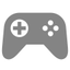 Gray game controller badge