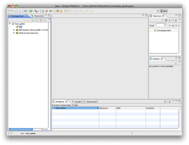 新しく作成されたプロジェクト