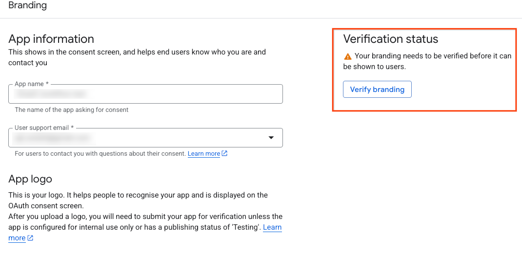 تأكيد معلومات العلامة التجارية