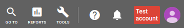 Etiqueta de cuenta de prueba