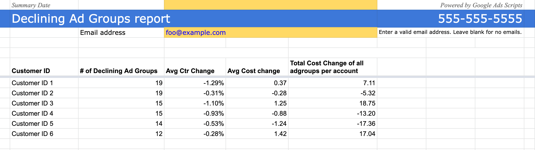 Spreadsheet screenshot