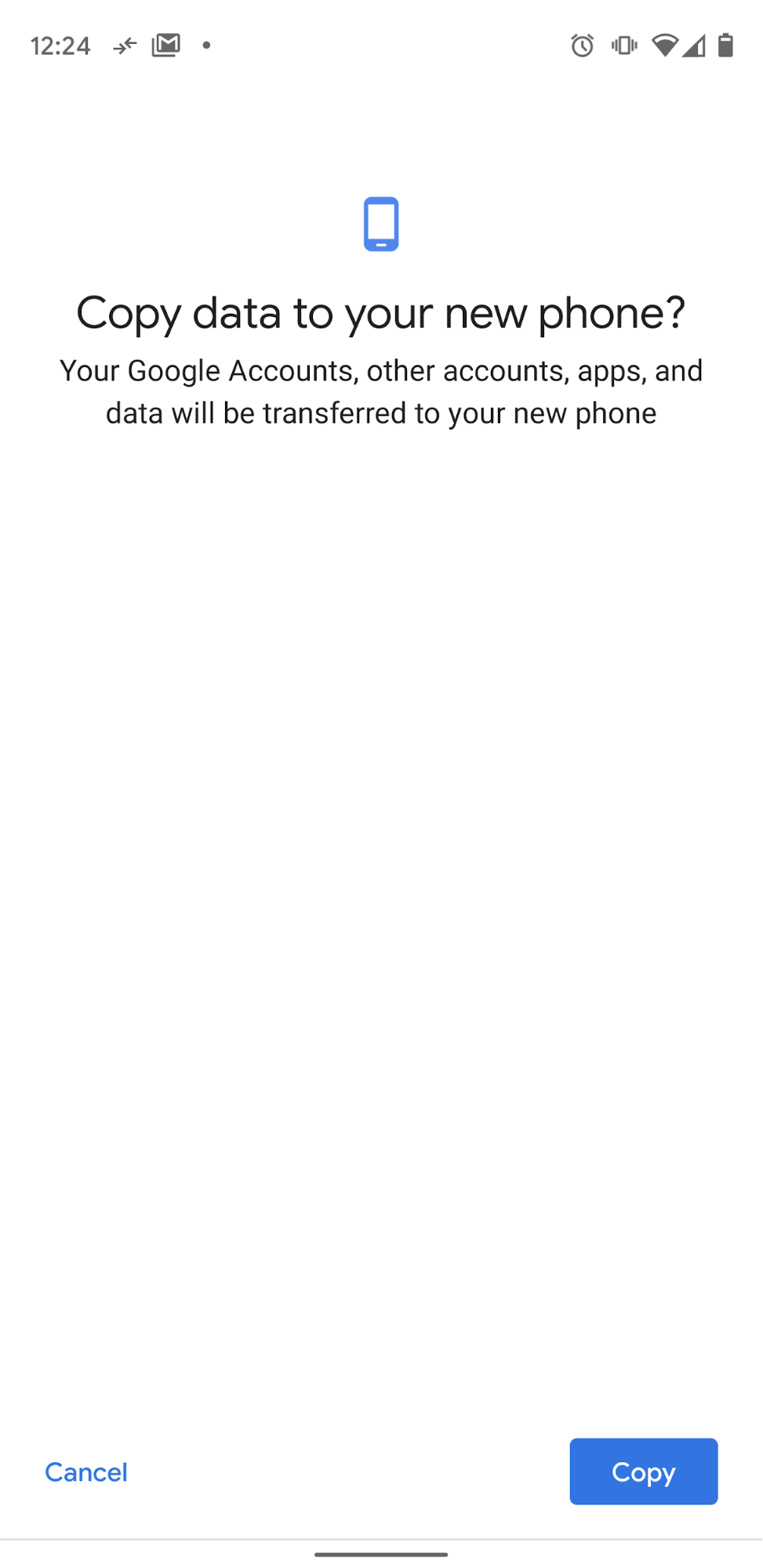 Salin data ke ponsel baru.