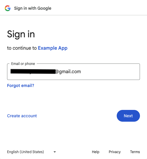 Child Google Account email